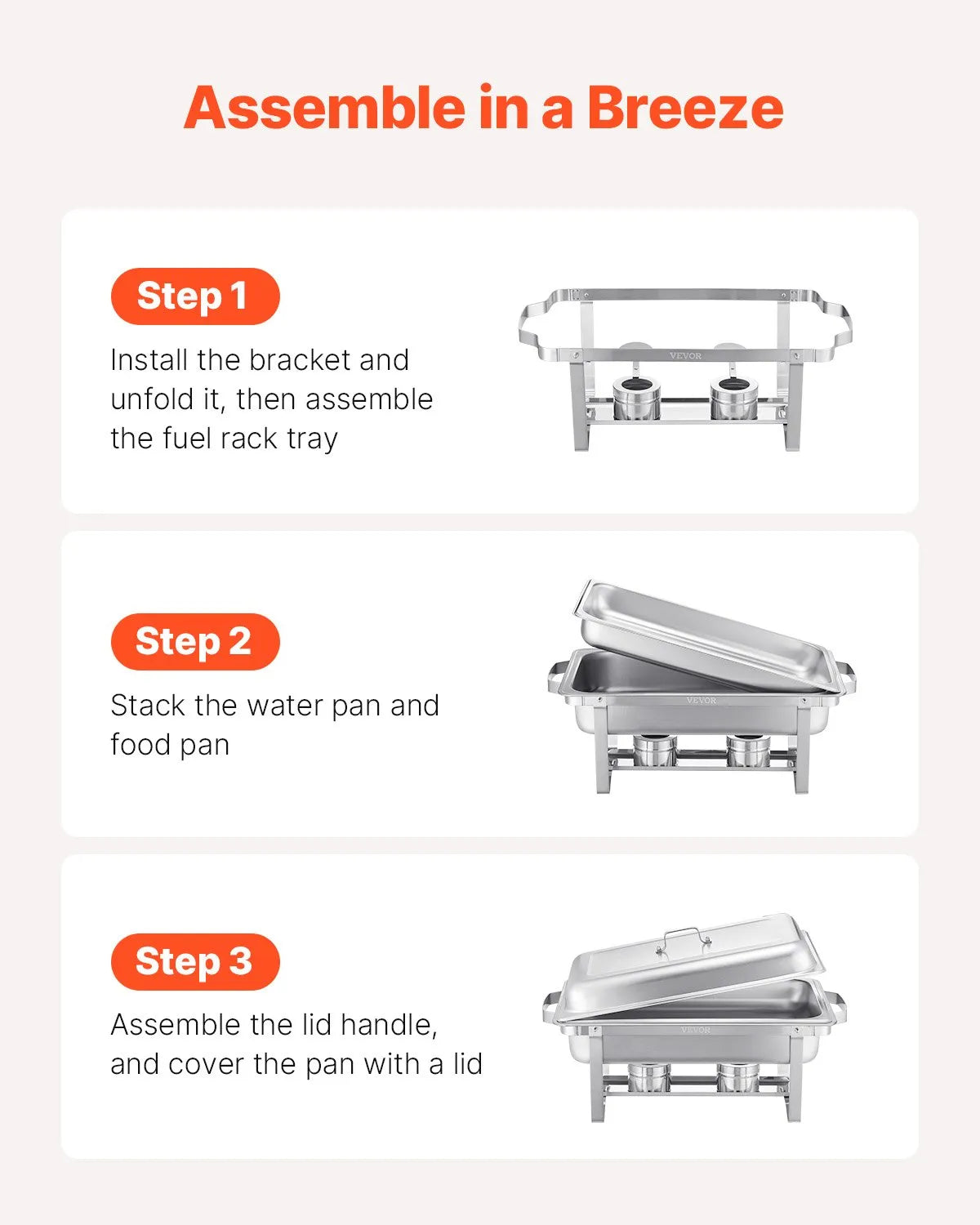 Chafing Dish Hire — 8 Qt Stainless (with Fuel)