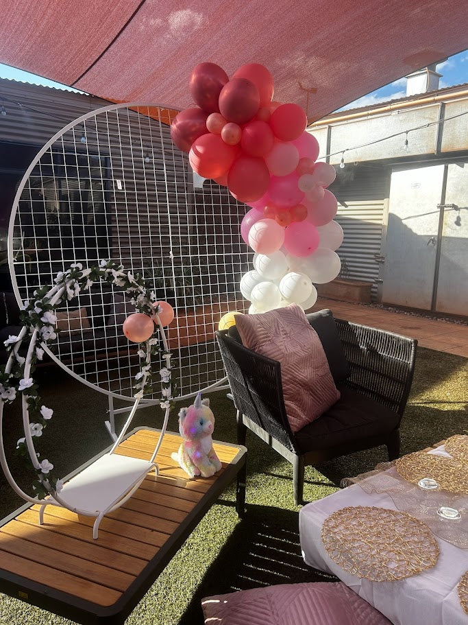 Round Mesh Backdrop Stand Hire (2m)